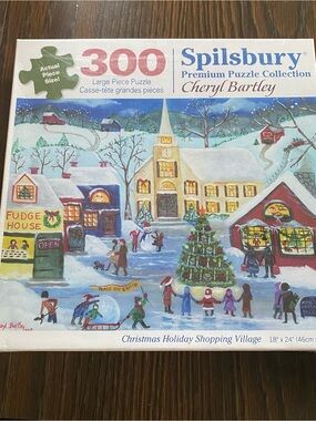New Spilsbury 300-Piece Christmas Holiday Shopping Village Puzzle - Multi
